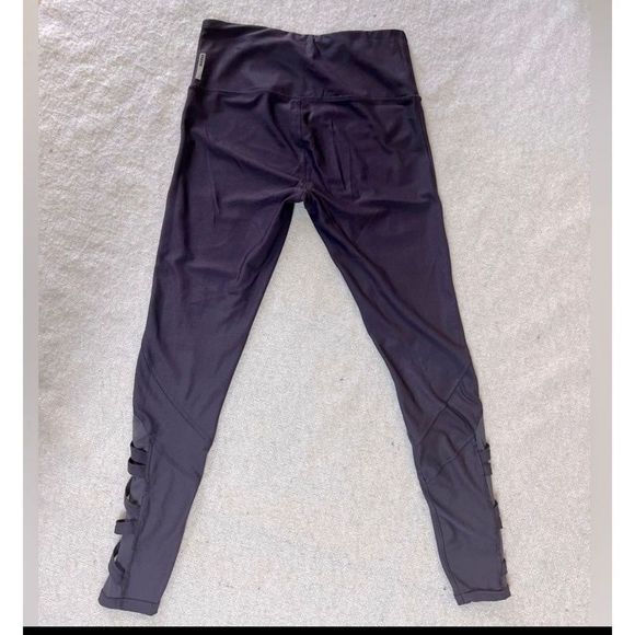 RBX Live Life Active Legging - Plum- Cutouts over netting at calves- Size S/P - Picture 2 of 6